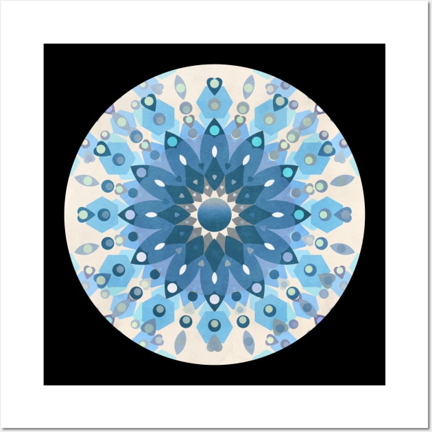 Frozen Mandala Flower Wall Art by micklyn